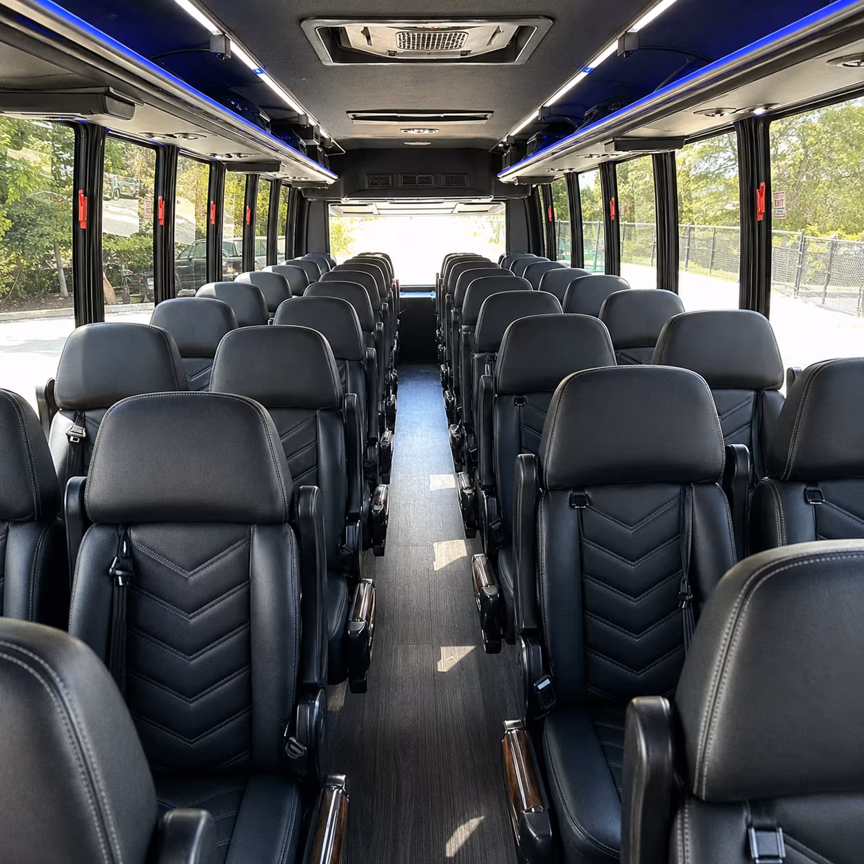 san leandro 28 passenger minibus interior