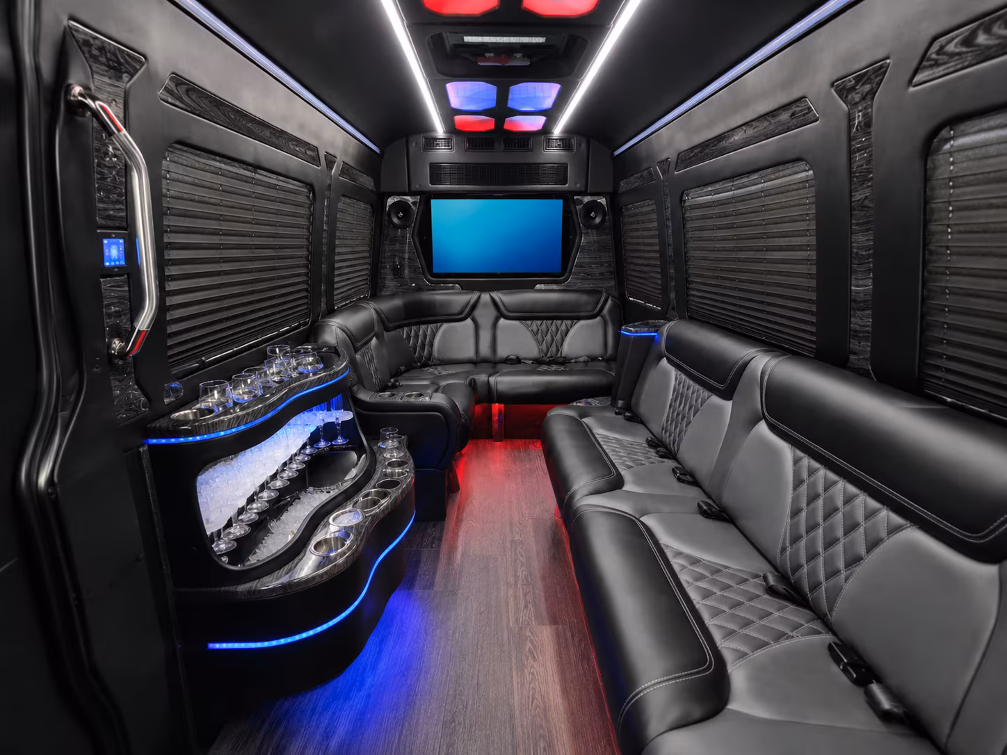 san leandro 50 passenger party bus interior