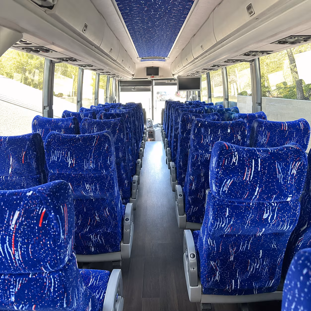san leandro 56 passenger charter bus inside
